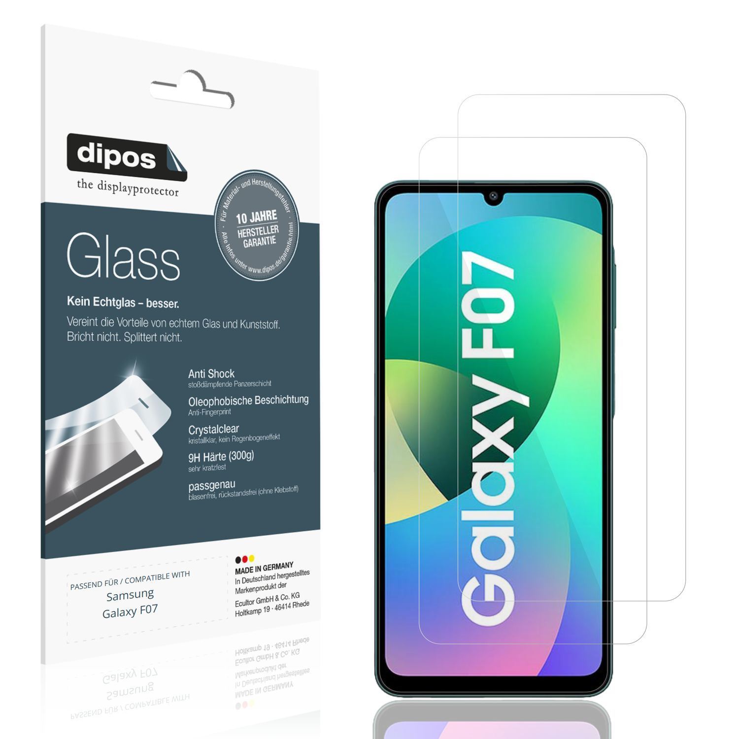 2x 9H Schutzfolie für Samsung Galaxy F07 Panzerfol (1)