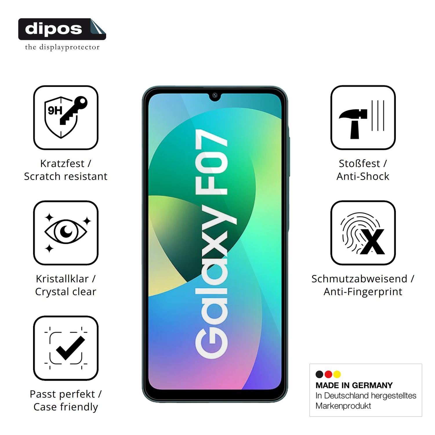 2x 9H Schutzfolie für Samsung Galaxy F07 Panzerfol (7)