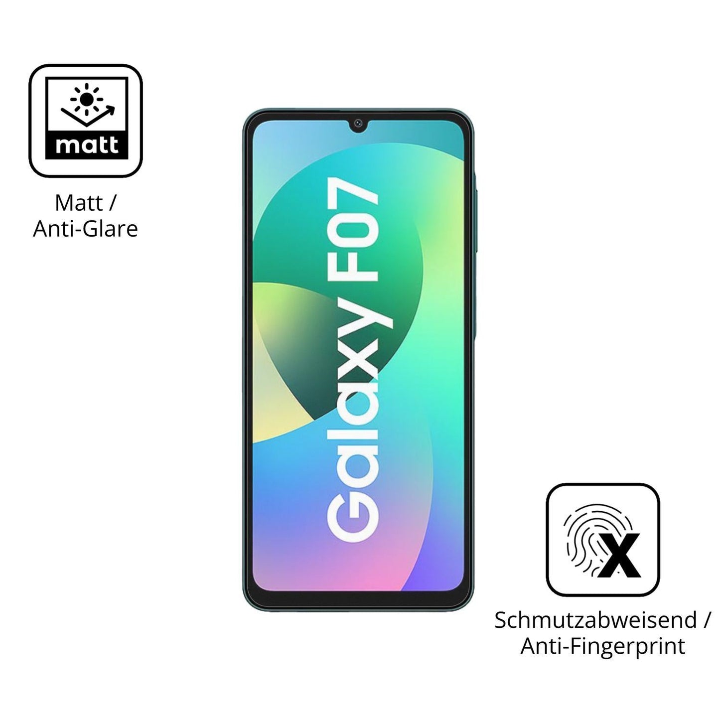 2x 9H Schutzfolie matt für Samsung Galaxy F07 Panz (5)