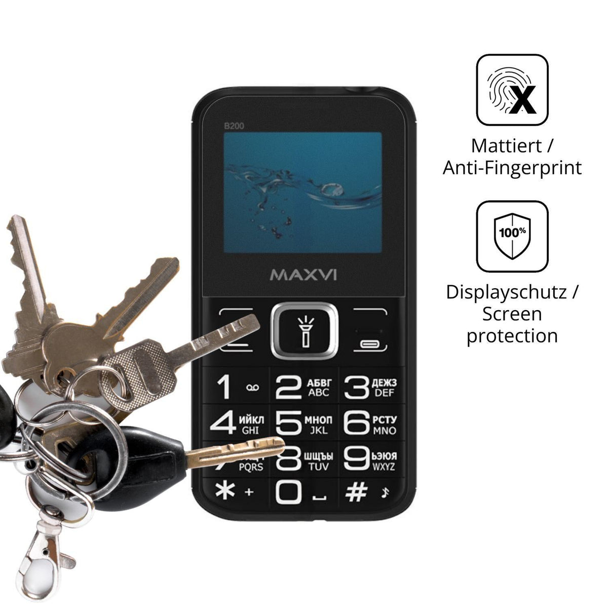 Blickschutzfolie für Maxvi B200 matt Schutzfolie P (3)