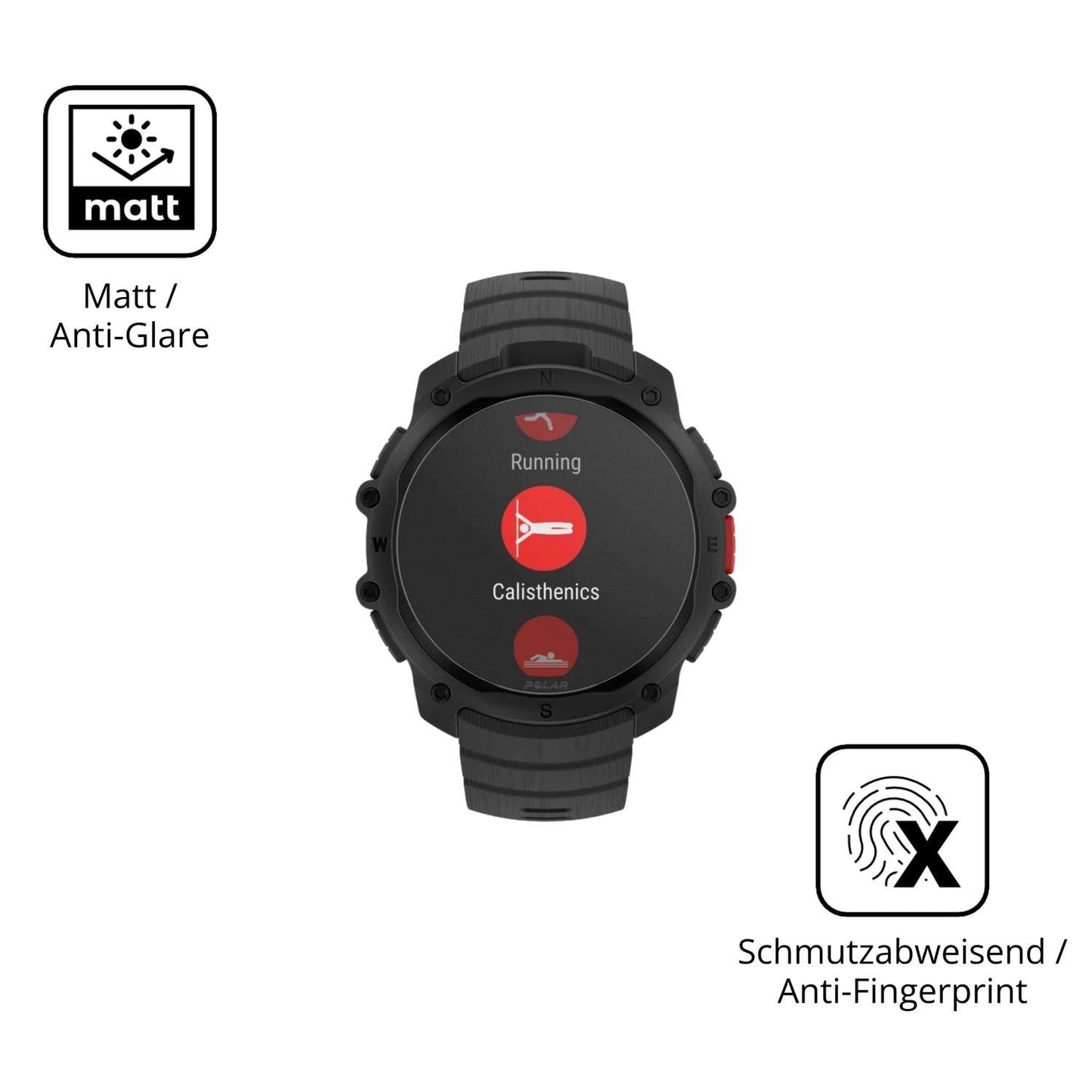 6x Schutzfolie matt für Polar Street X Display-Sch (1)