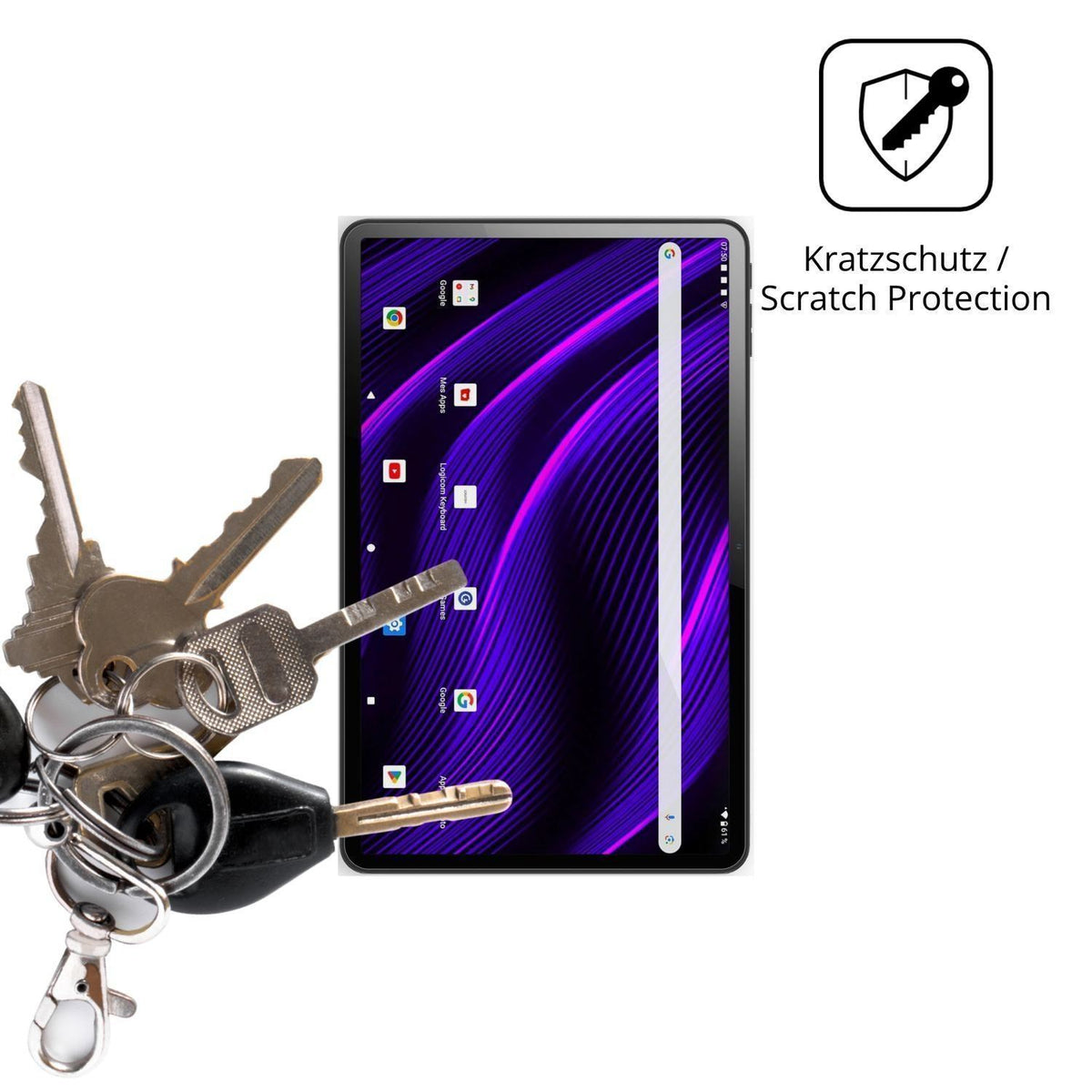 2x Schutzfolie klar für LOGICOM Tab Fold 12 Displa (4)