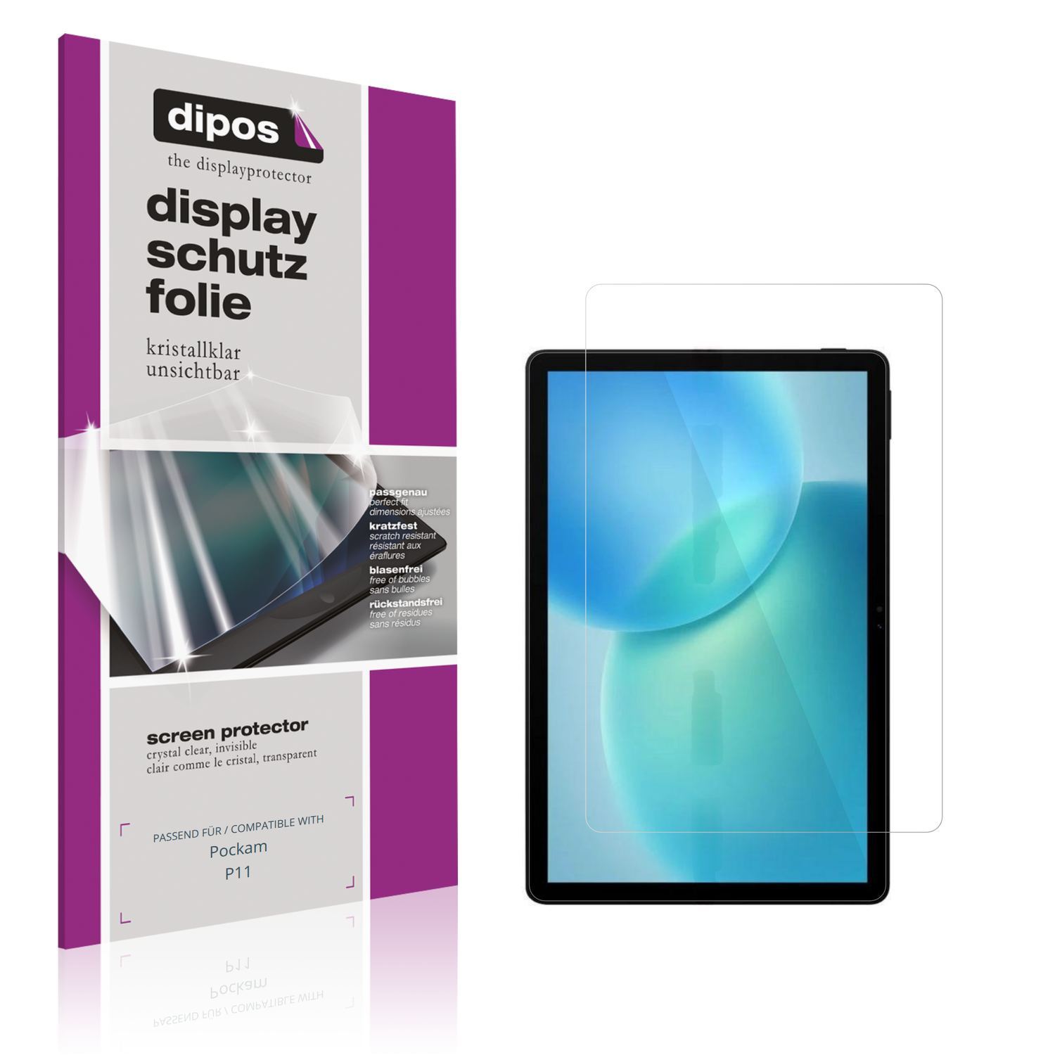 2x Schutzfolie klar für Pockam P11 Display-Schutzf (1)
