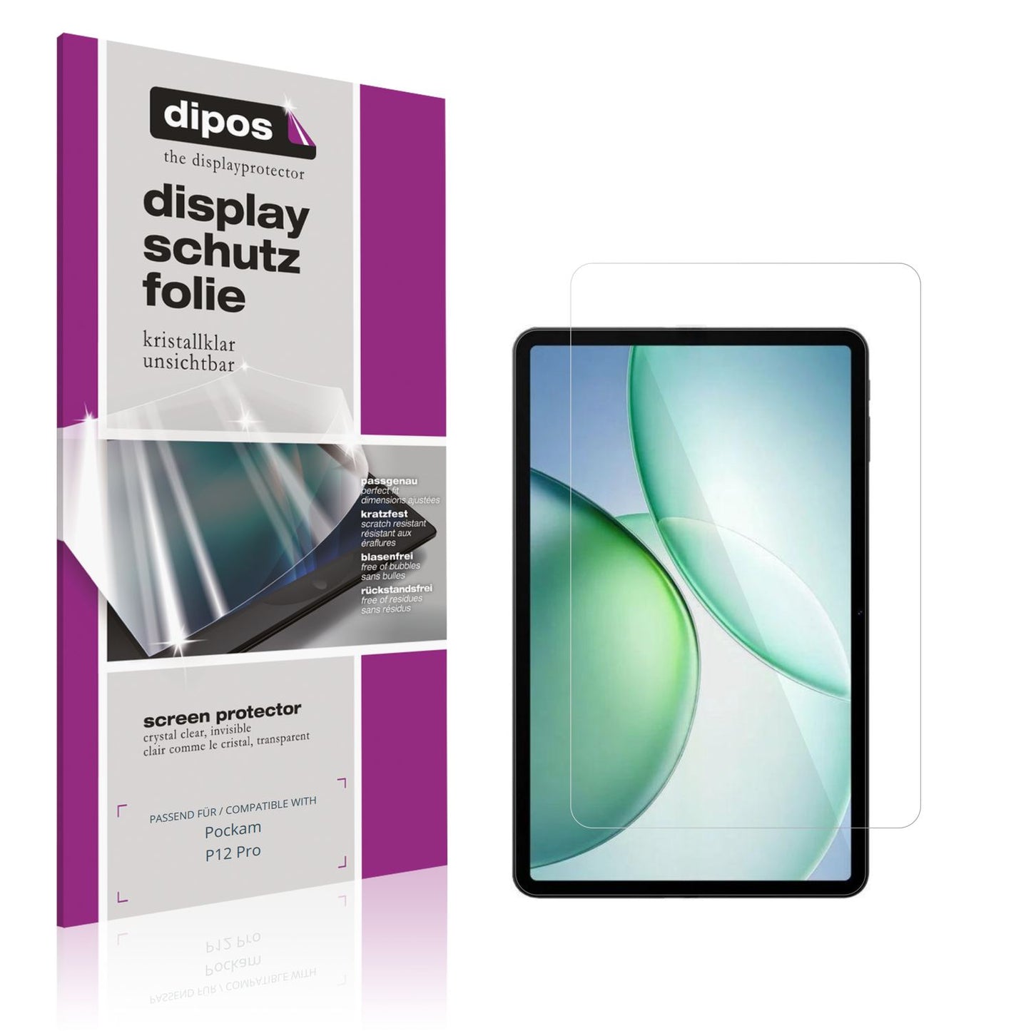 2x Schutzfolie klar für Pockam P12 Pro Display-Sch (1)