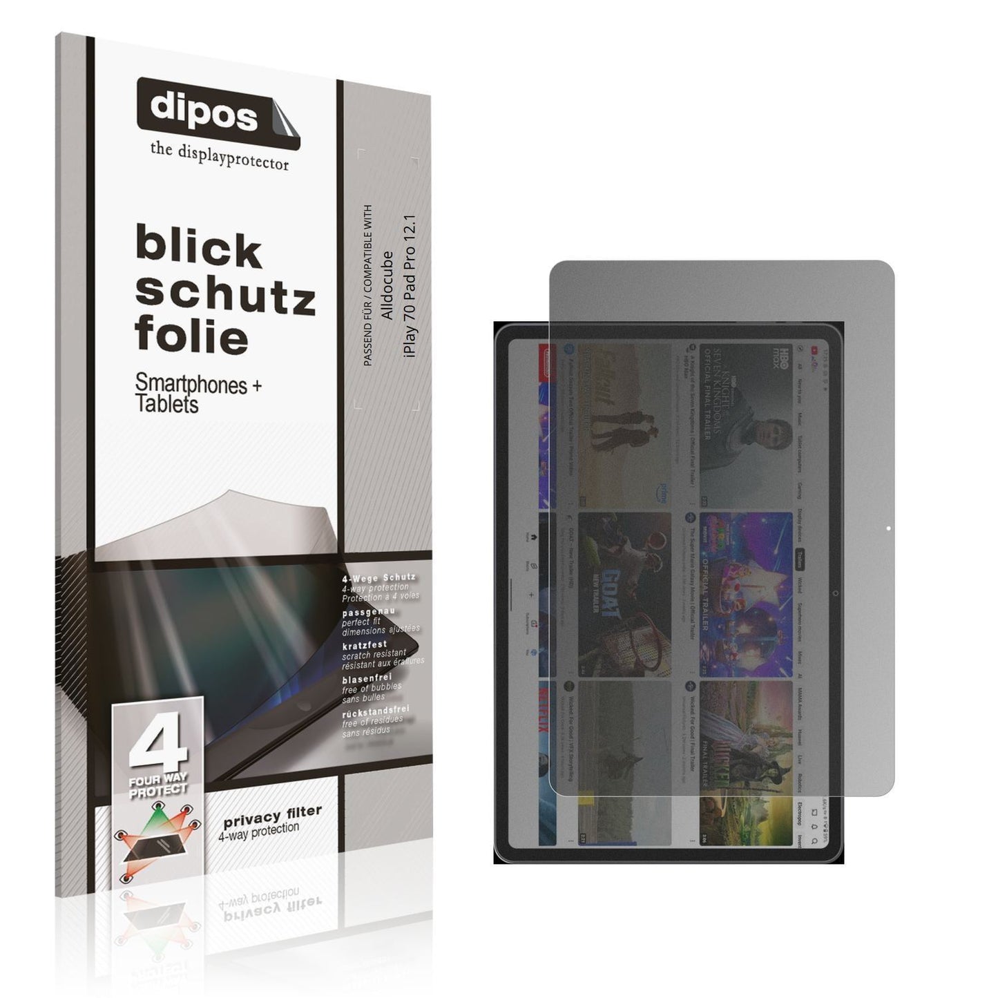 Blickschutzfolie für Alldocube iPlay 70 Pad Pro 12 (1)