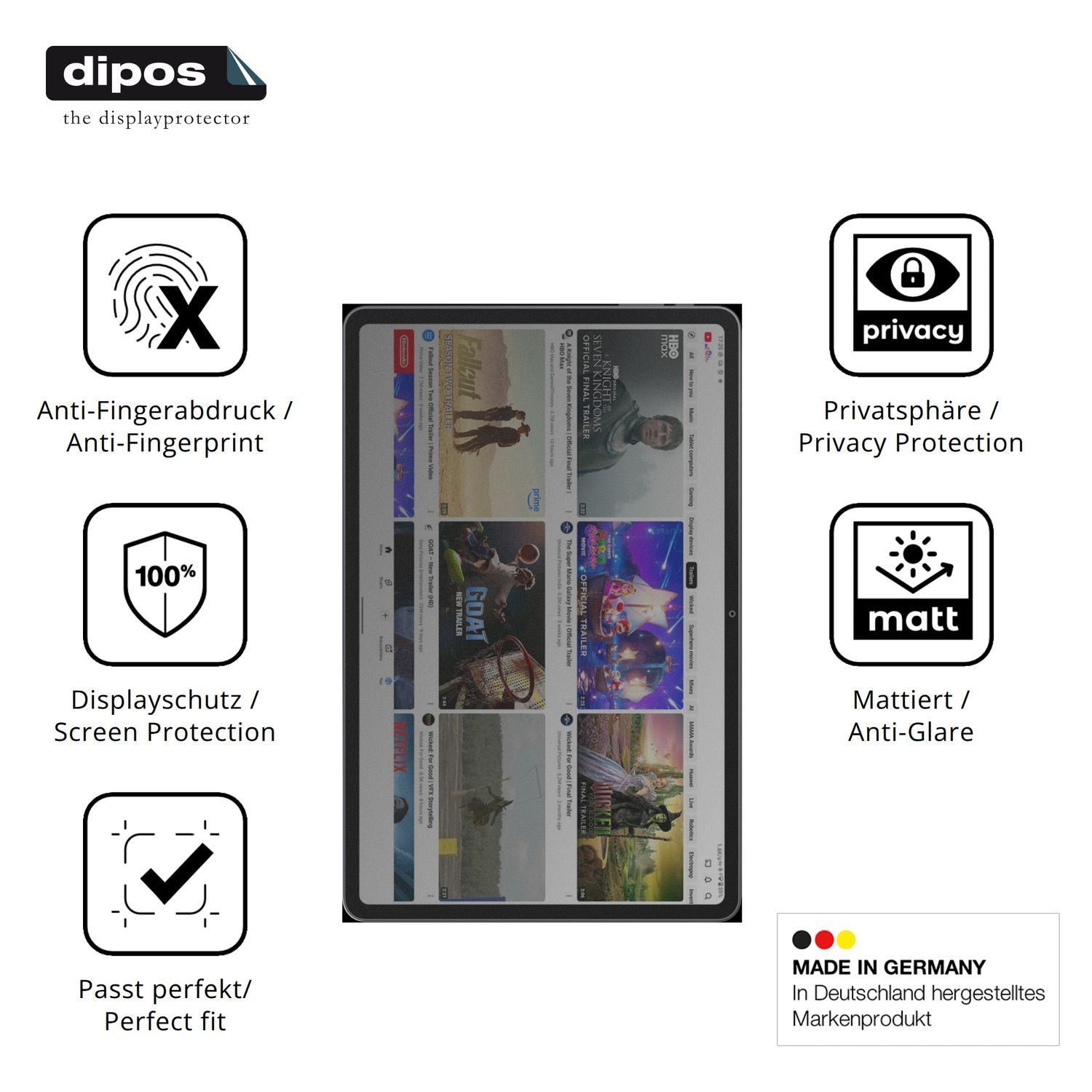Blickschutzfolie für Alldocube iPlay 70 Pad Pro 12 (5)