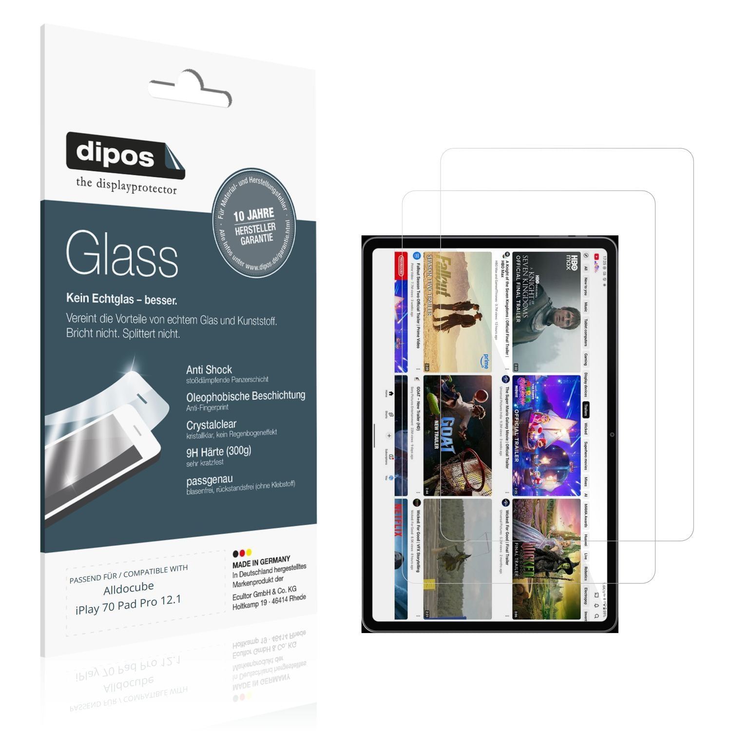 2x 9H Schutzfolie für Alldocube iPlay 70 Pad Pro 1 (1)