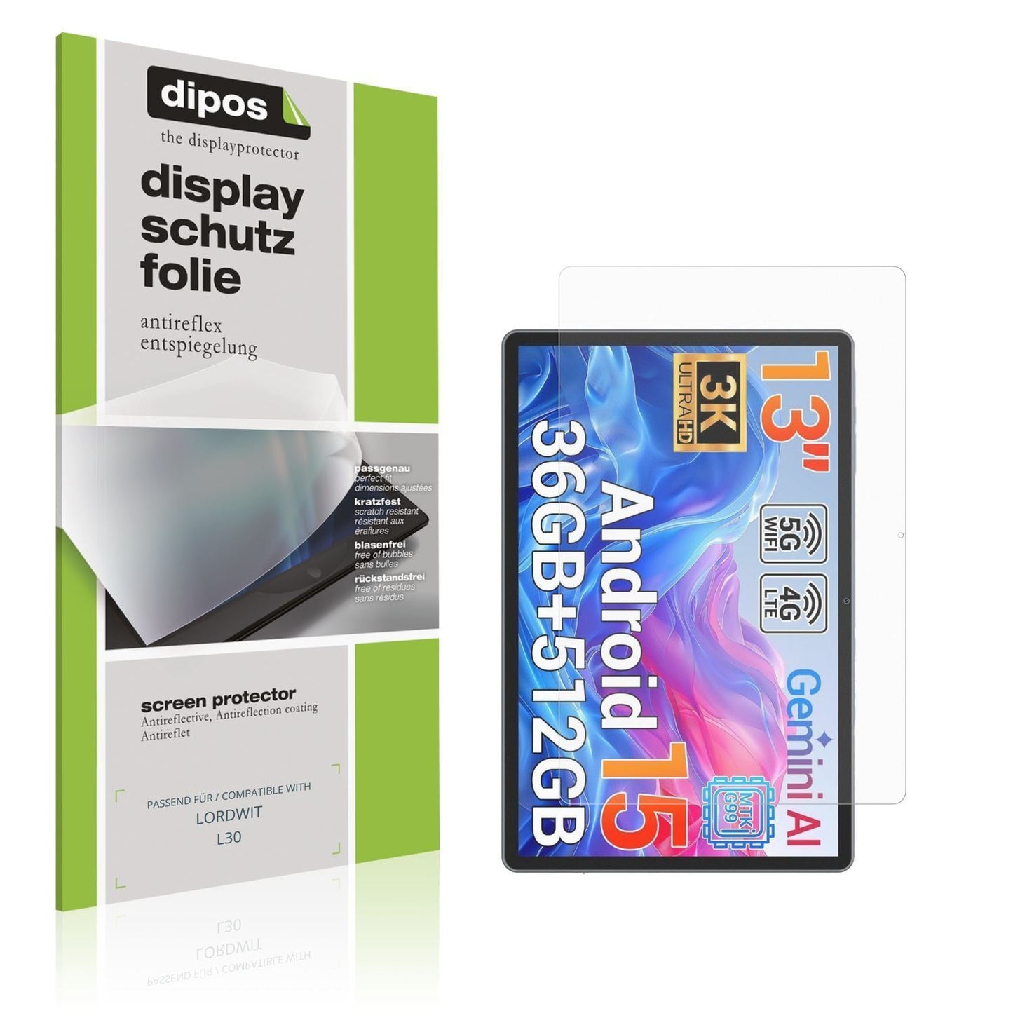 2x Schutzfolie matt für LORDWIT L30 Display-Schutz (1)