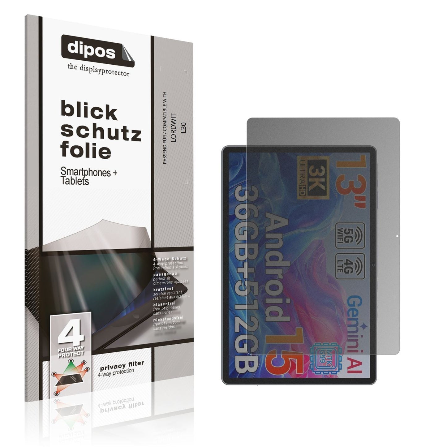 Blickschutzfolie für LORDWIT L30 matt Schutzfolie  (1)