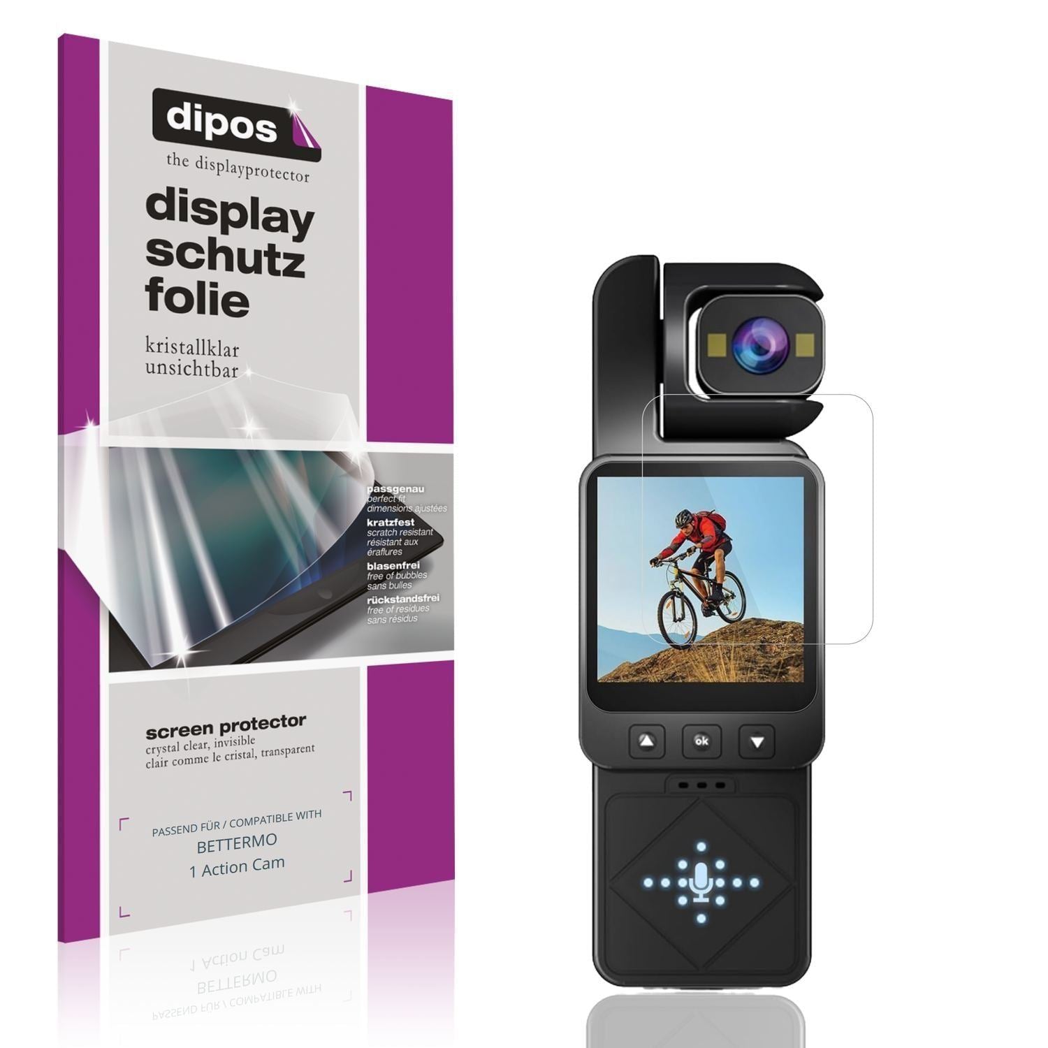 4x Schutzfolie klar für BETTERMO 1 Action Cam Disp (1)