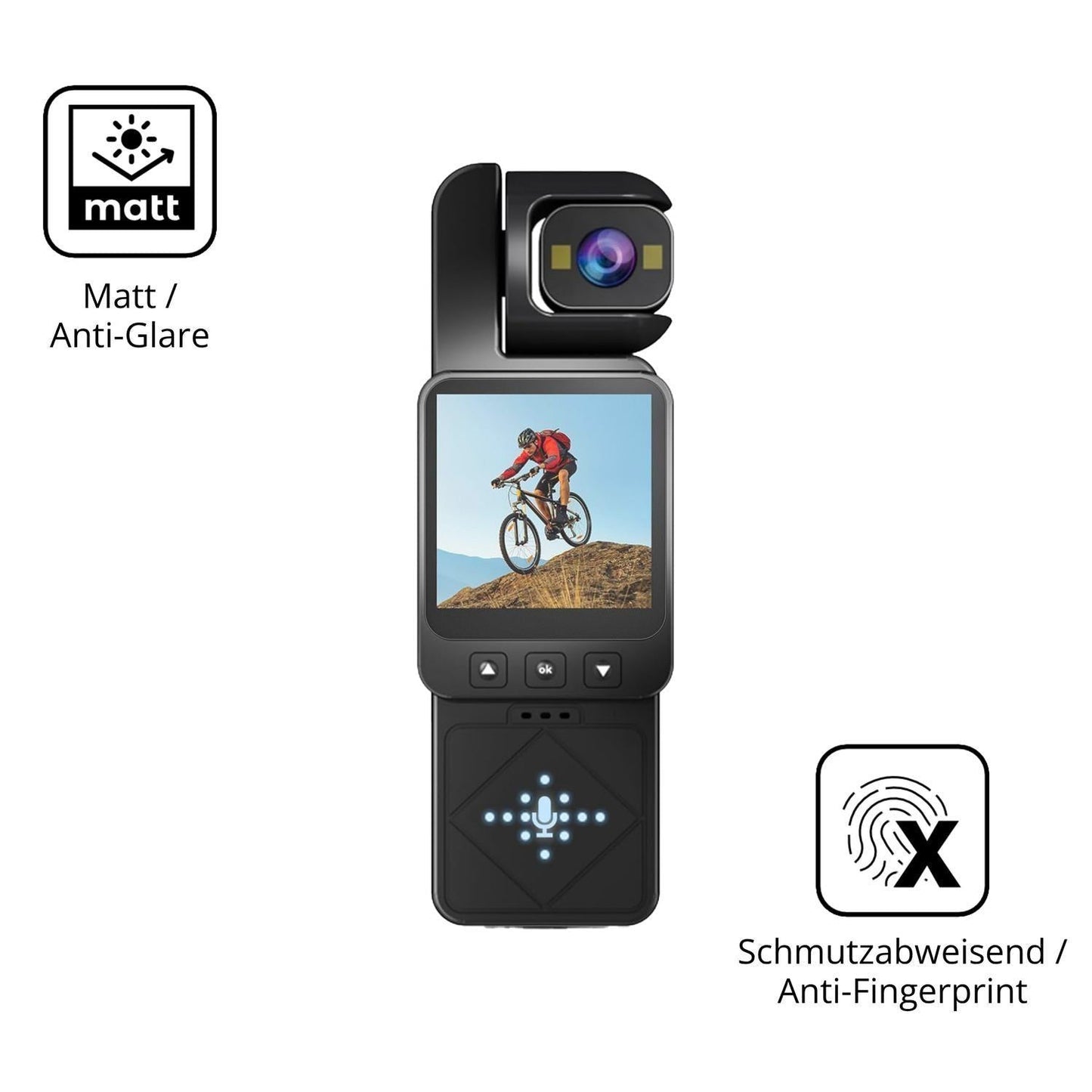 4x Schutzfolie matt für BETTERMO 1 Action Cam Disp (5)