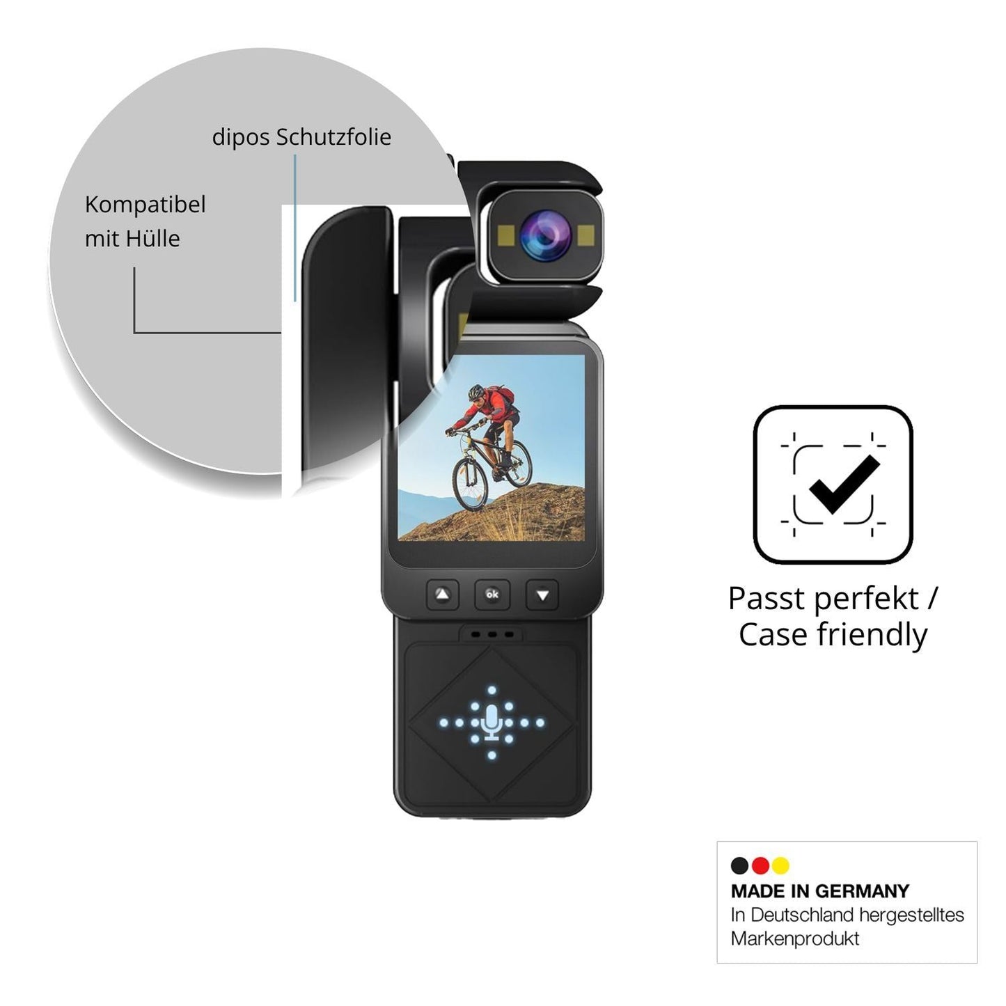 4x Schutzfolie matt für BETTERMO 1 Action Cam Disp (6)