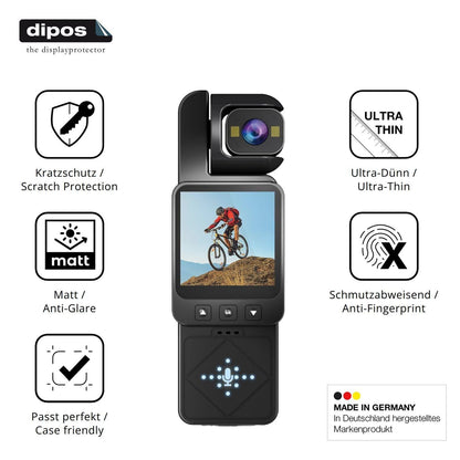 4x Schutzfolie matt für BETTERMO 1 Action Cam Disp (7)