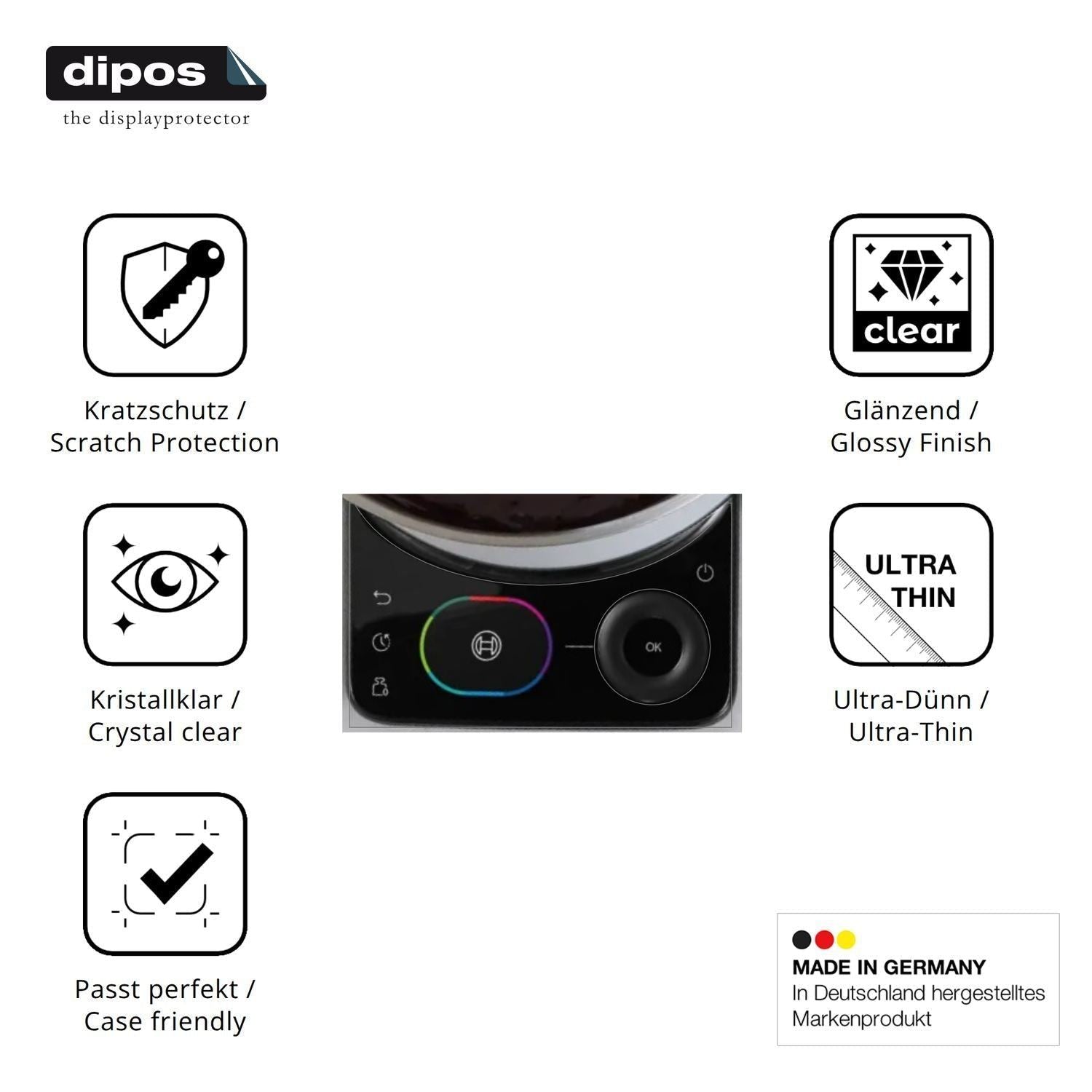 2x Schutzfolie klar für Bosch MUMS8ZS18 Display-Sc (7)