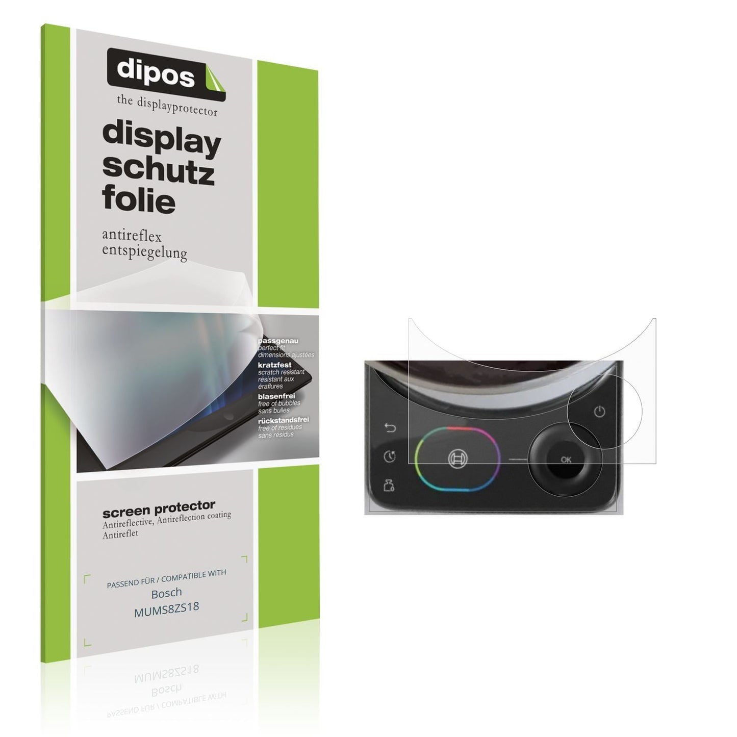 2x Schutzfolie matt für Bosch MUMS8ZS18 Display-Sc (1)