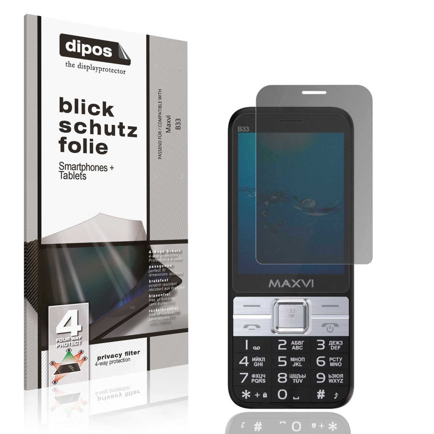 Blickschutzfolie für Maxvi B33 matt Schutzfolie Pr (1)
