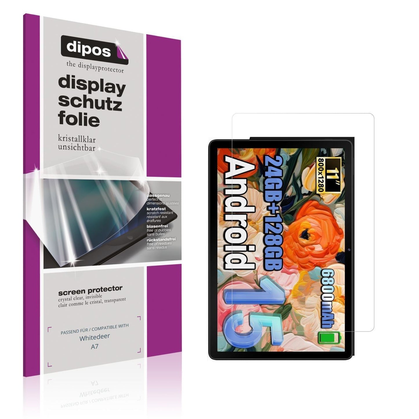 2x Schutzfolie klar für Whitedeer A7 Display-Schut (1)