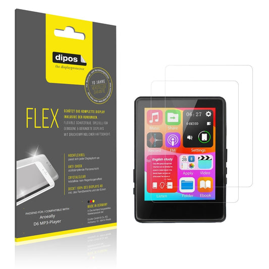 2x 3D Full Cover Schutzfolie für Aroeally D6 MP3-P (1)