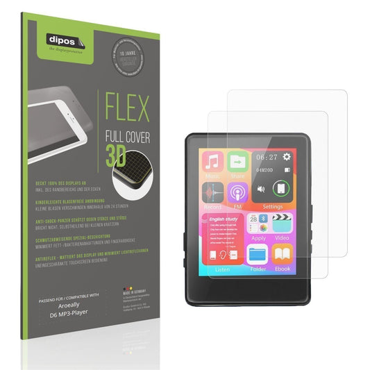 2x Full Cover Schutzfolie matt für Aroeally D6 MP3 (1)