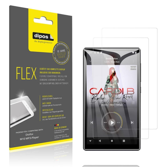 2x 3D Full Cover Schutzfolie für Diofox M10 MP3-Pl (1)