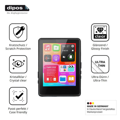 4x Schutzfolie klar für Taichaeu D6 MP3-Player Dis (7)