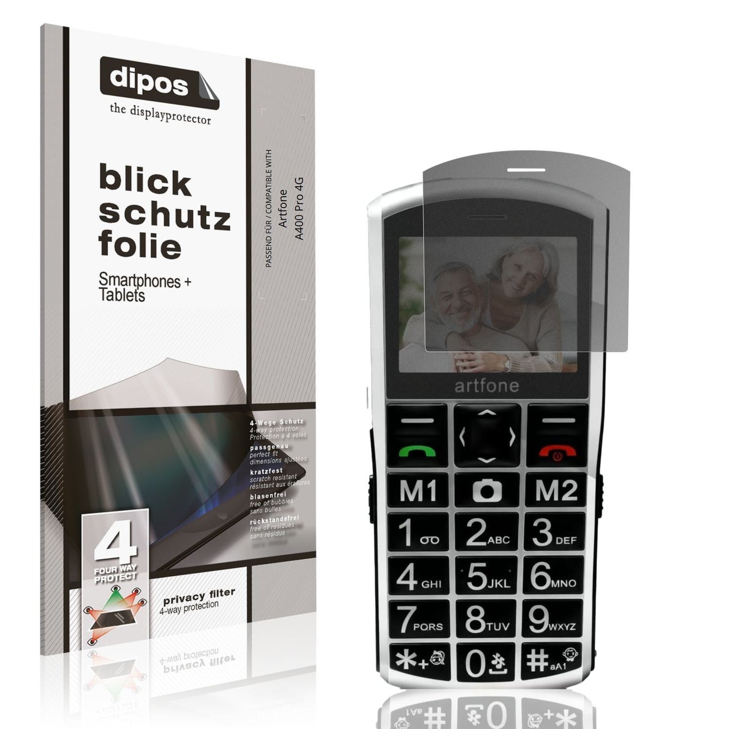 Blickschutzfolie für Artfone A400 Pro 4G matt Schu (1)