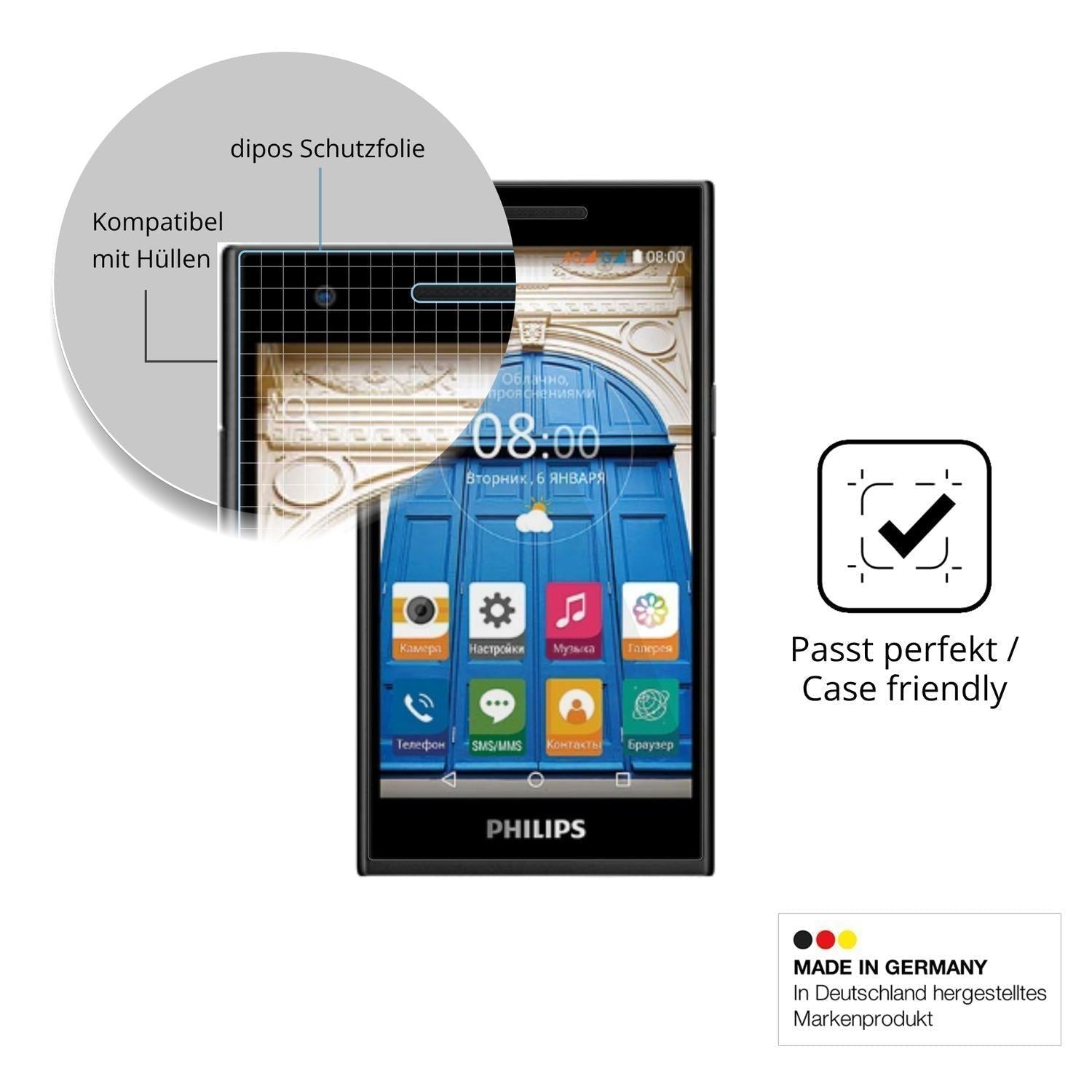 4x Schutzfolie klar für Philips S396 Display-Schut (6)