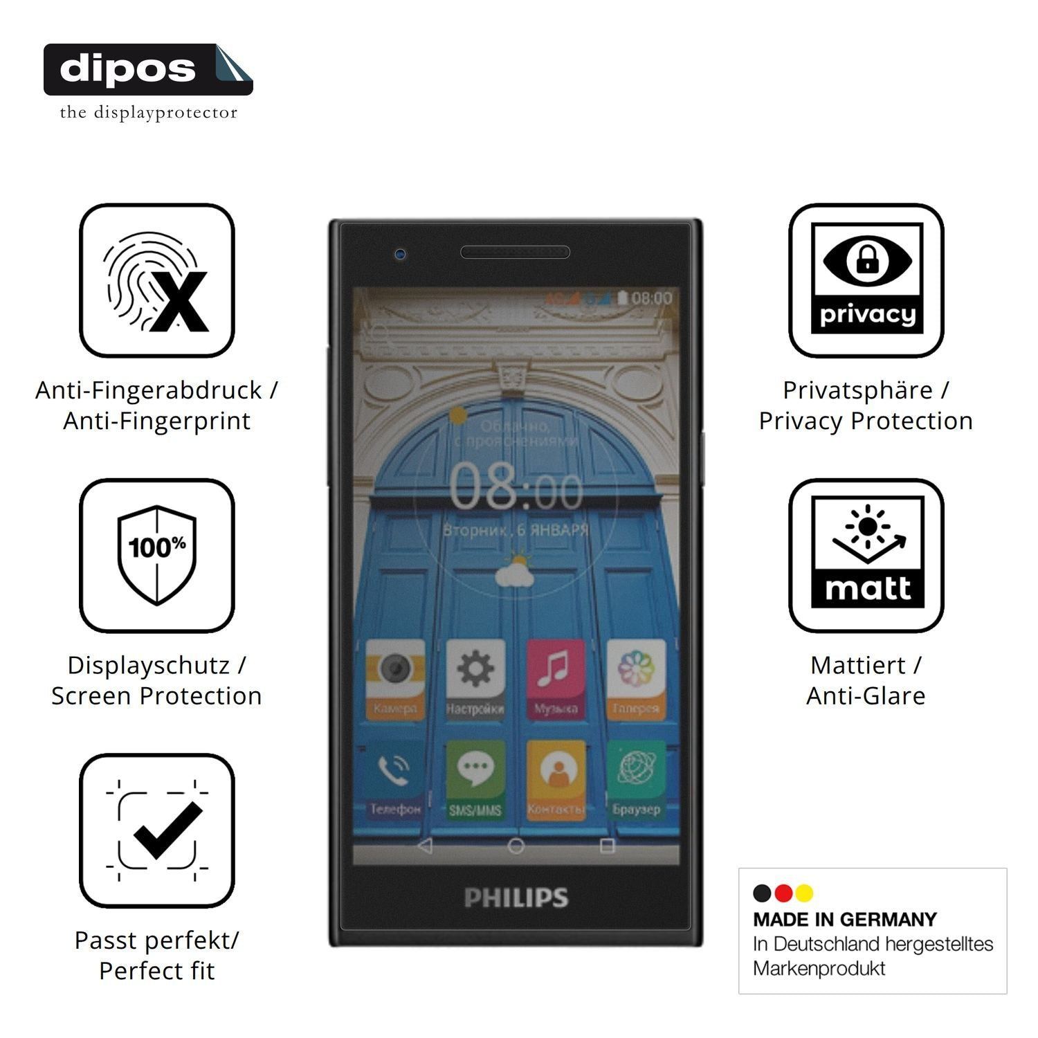 Blickschutzfolie für Philips S396 matt Schutzfolie (5)