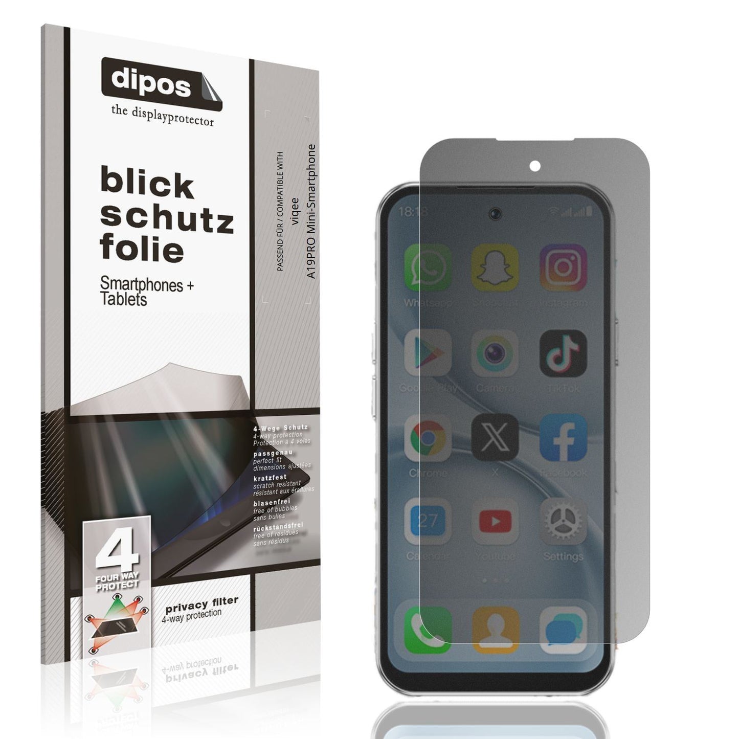 Blickschutzfolie für viqee A19PRO Mini-Smartphone  (1)