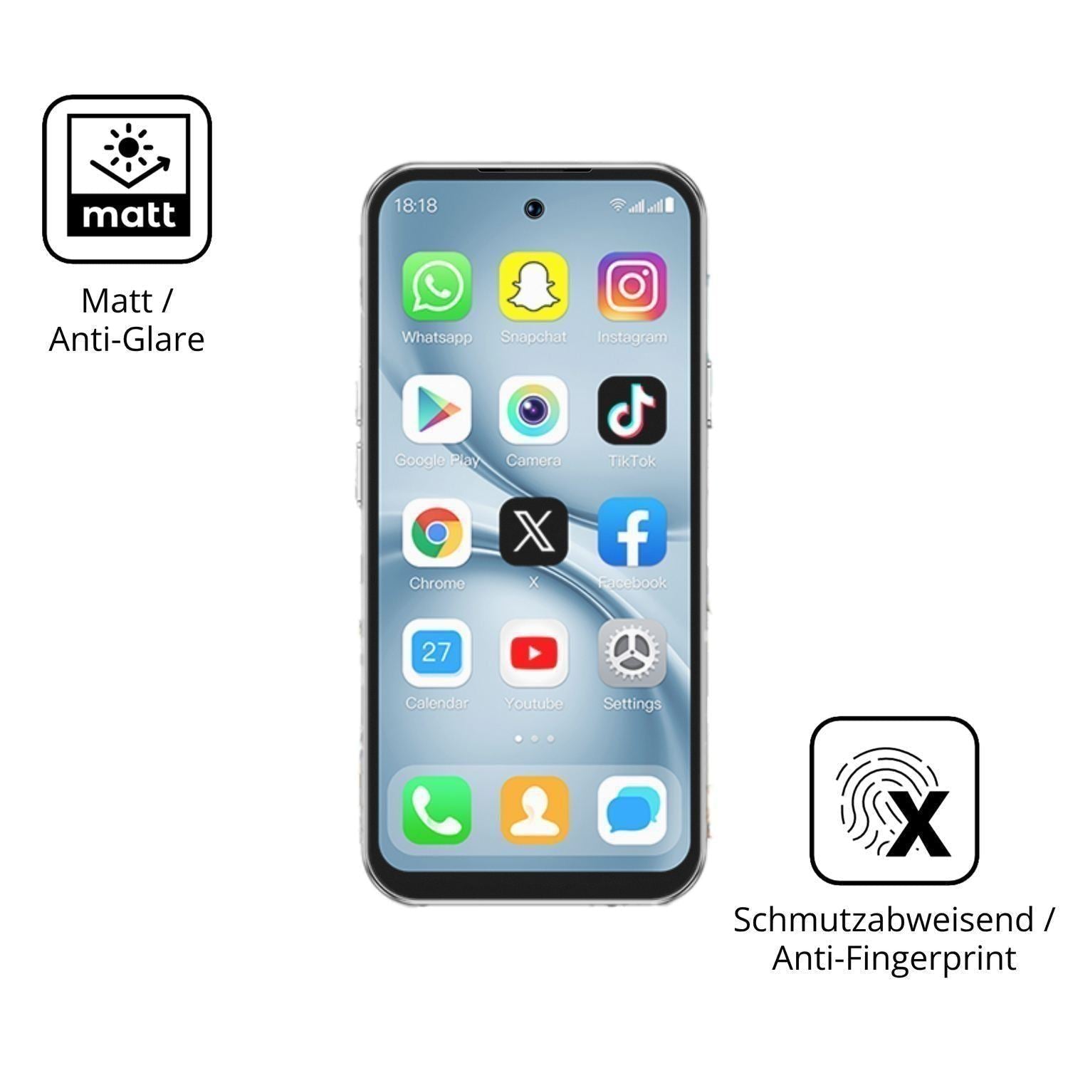 2x 9H Schutzfolie matt für viqee A19PRO Mini-Smart (5)