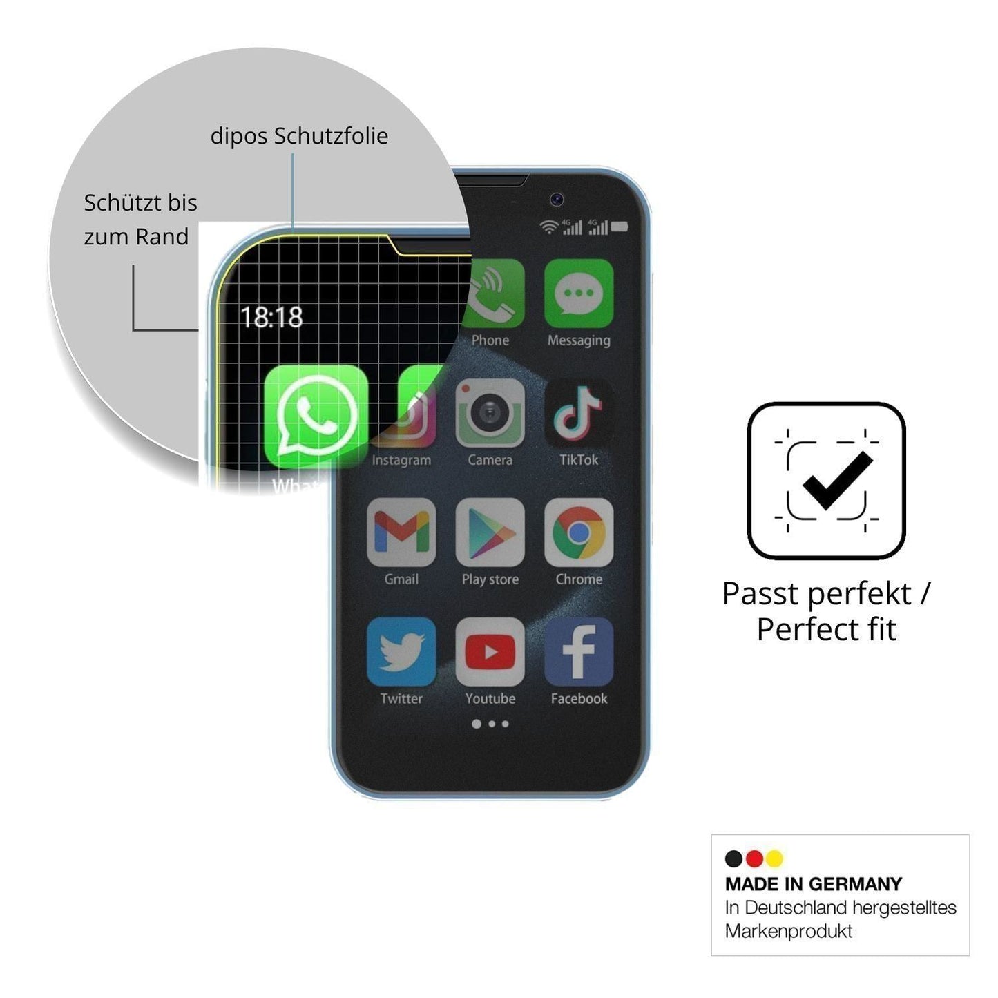 Blickschutzfolie für BLKE S 18 Pro Mini-Smartphone (4)