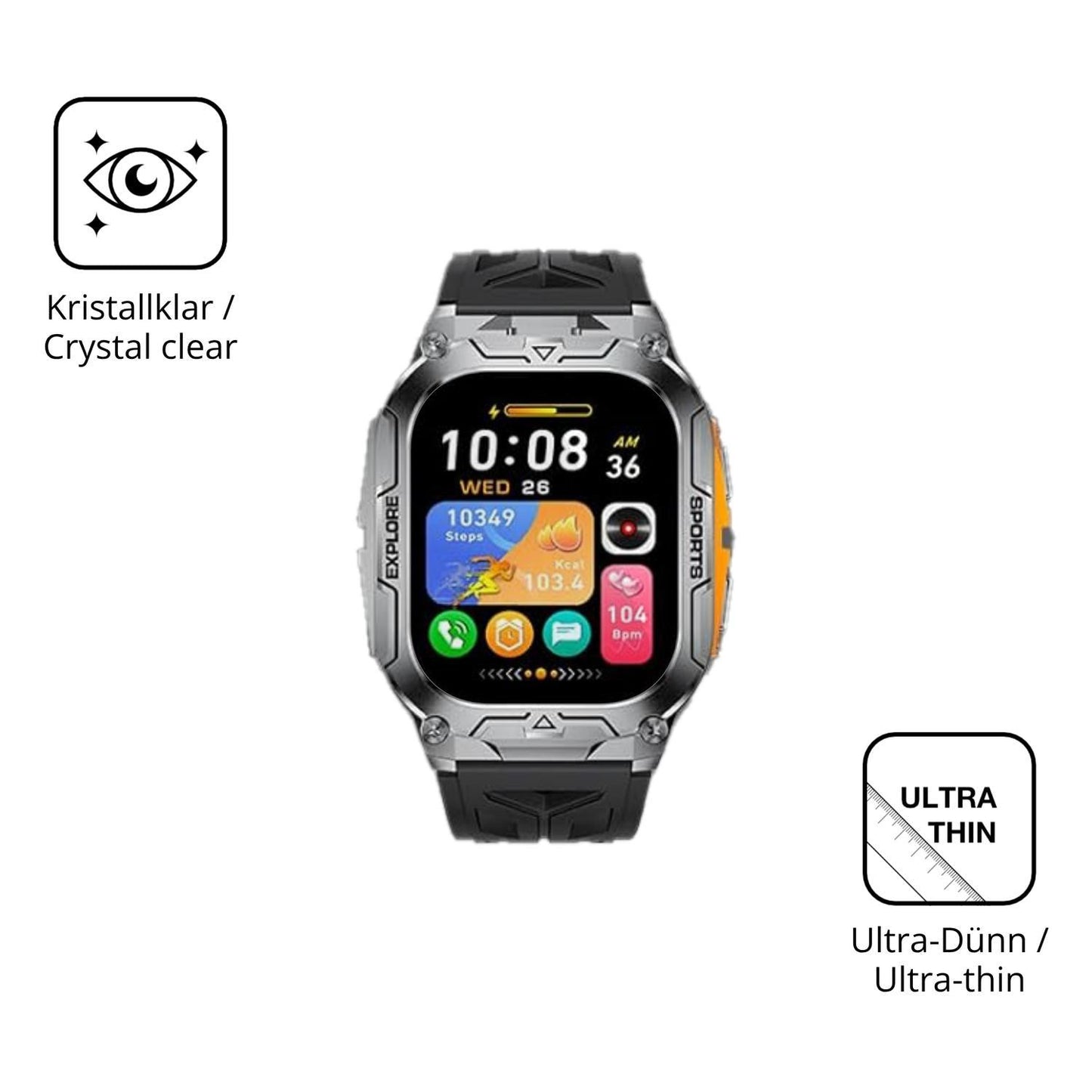 6x Schutzfolie klar für HIRREO BWTX12 Display-Schu (5)