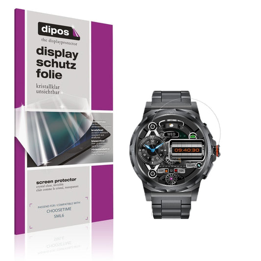 6x Schutzfolie klar für CHOOSETIME SML6 Display-Sc (1)