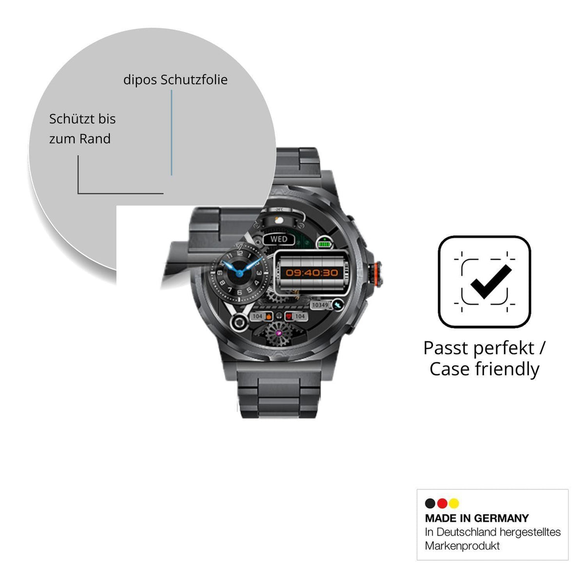 2x 9H Schutzfolie für CHOOSETIME SML6 Panzerfolie (6)