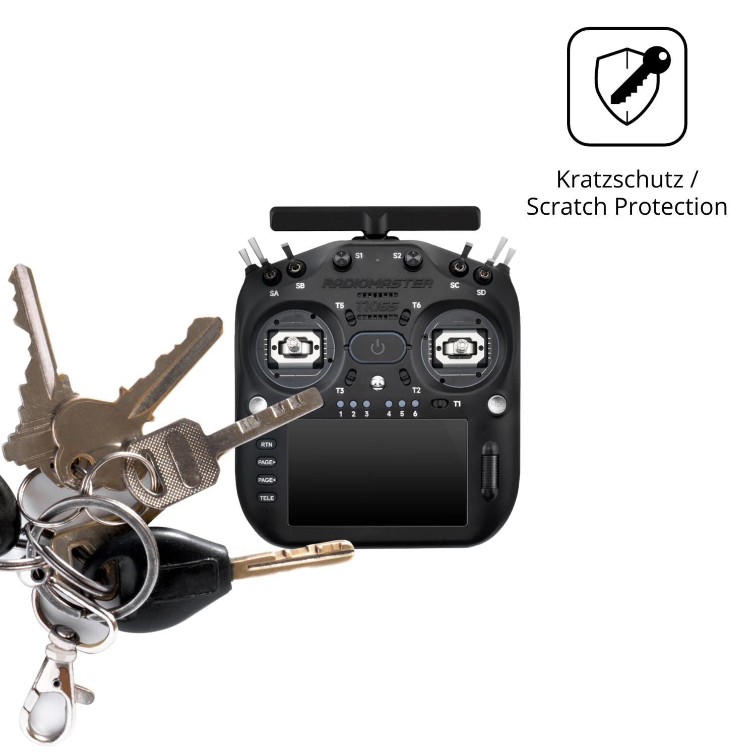 2x Schutzfolie klar für Radiomaster TX16S MK3 Disp (4)