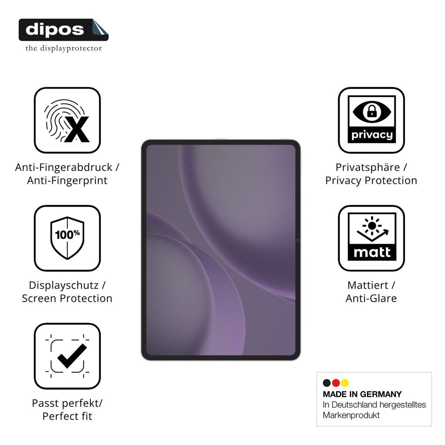 Blickschutzfolie für Oppo Pad 5 Pro matt Schutzfol (5)