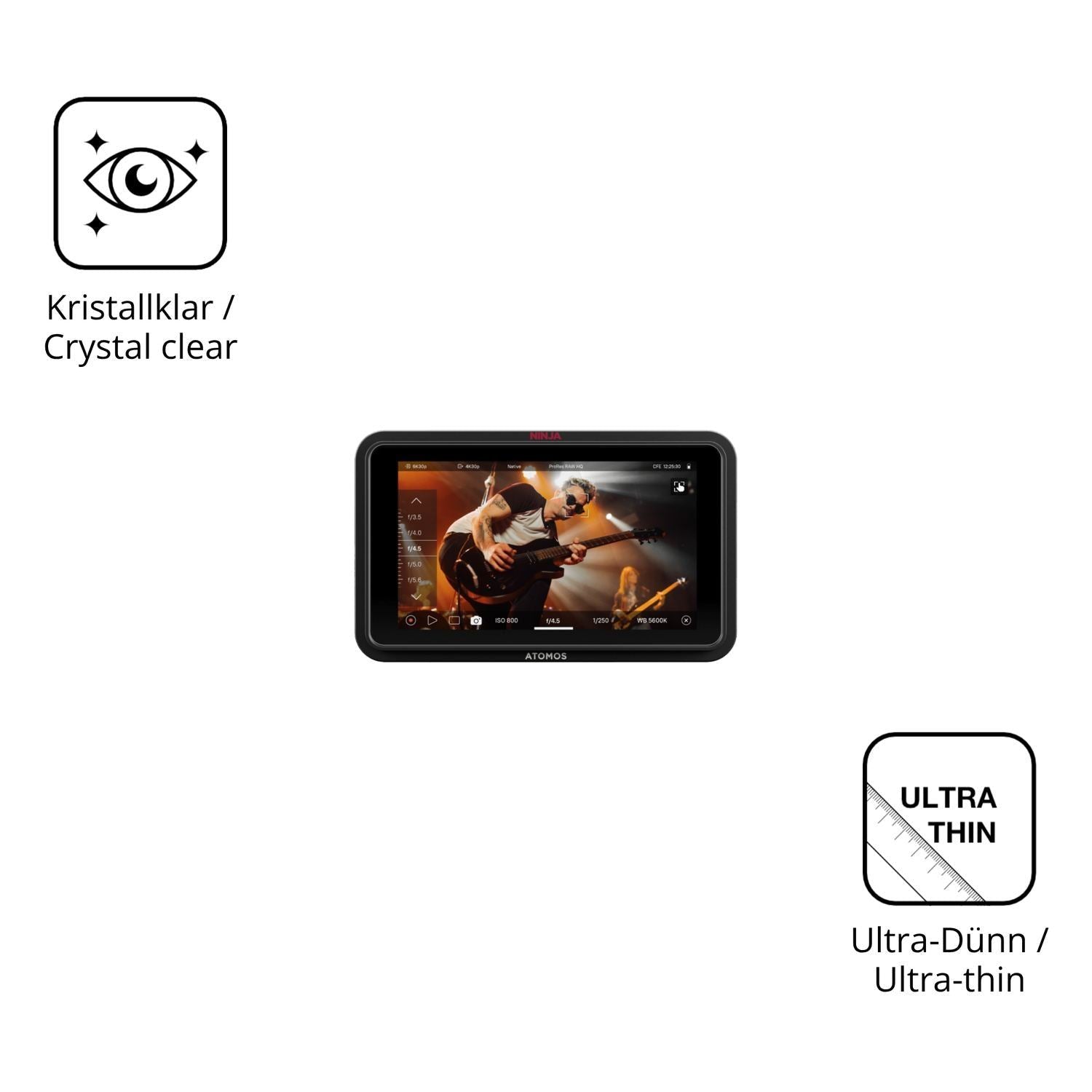 4x Schutzfolie klar für Atomos Ninja RAW 5 Zoll Di (5)