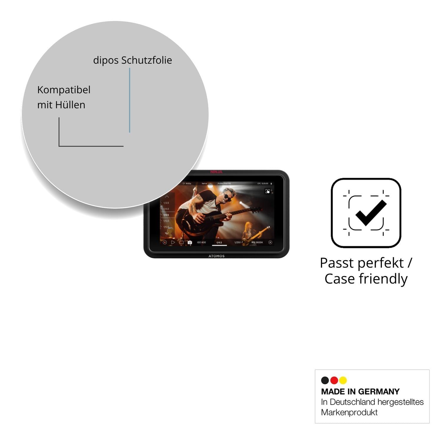 4x Schutzfolie klar für Atomos Ninja RAW 5 Zoll Di (6)