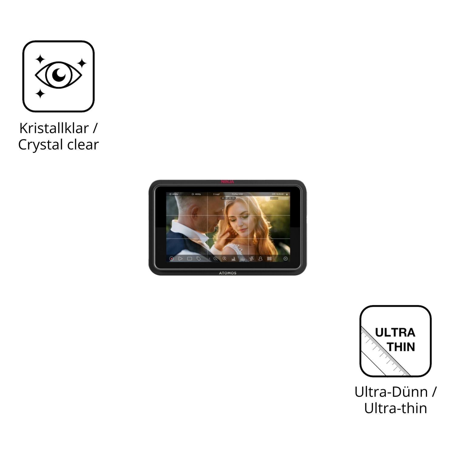 4x Schutzfolie klar für Atomos Ninja TX GO 5 Zoll  (5)
