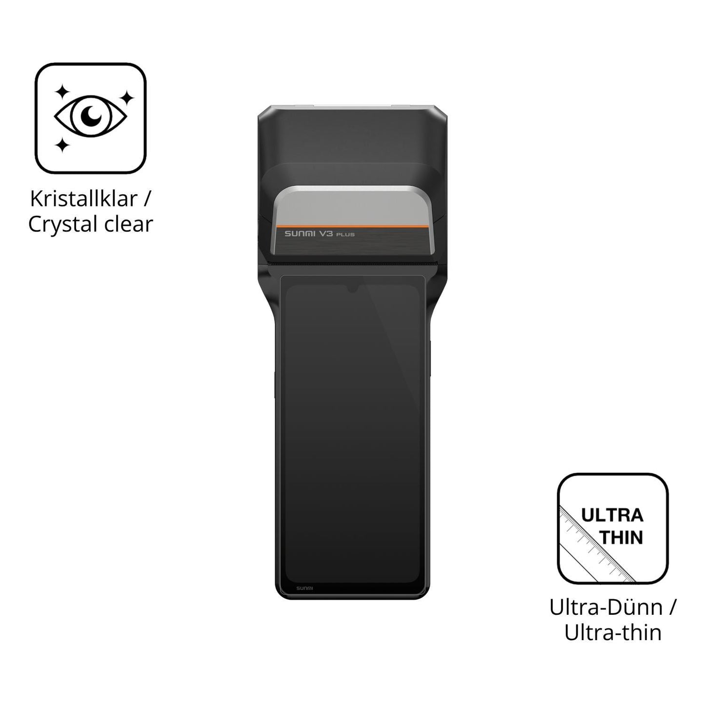 4x Schutzfolie klar für Sunmi V3 Plus Display-Schu (5)