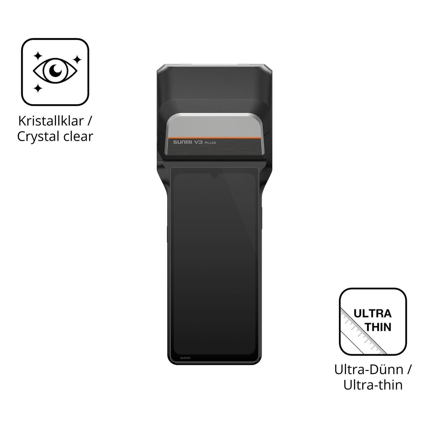 4x Schutzfolie klar für Sunmi V3 Plus Display-Schu (5)