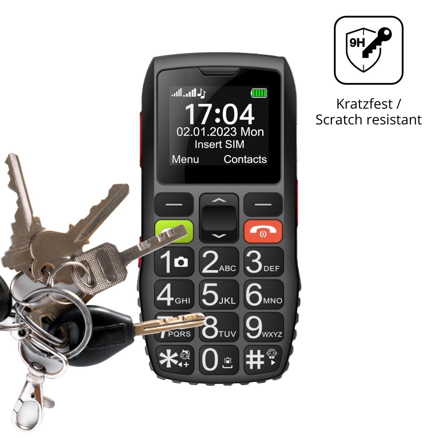 2x 9H Schutzfolie für FEGA Senioren-Handy 1.77 Zol (3)