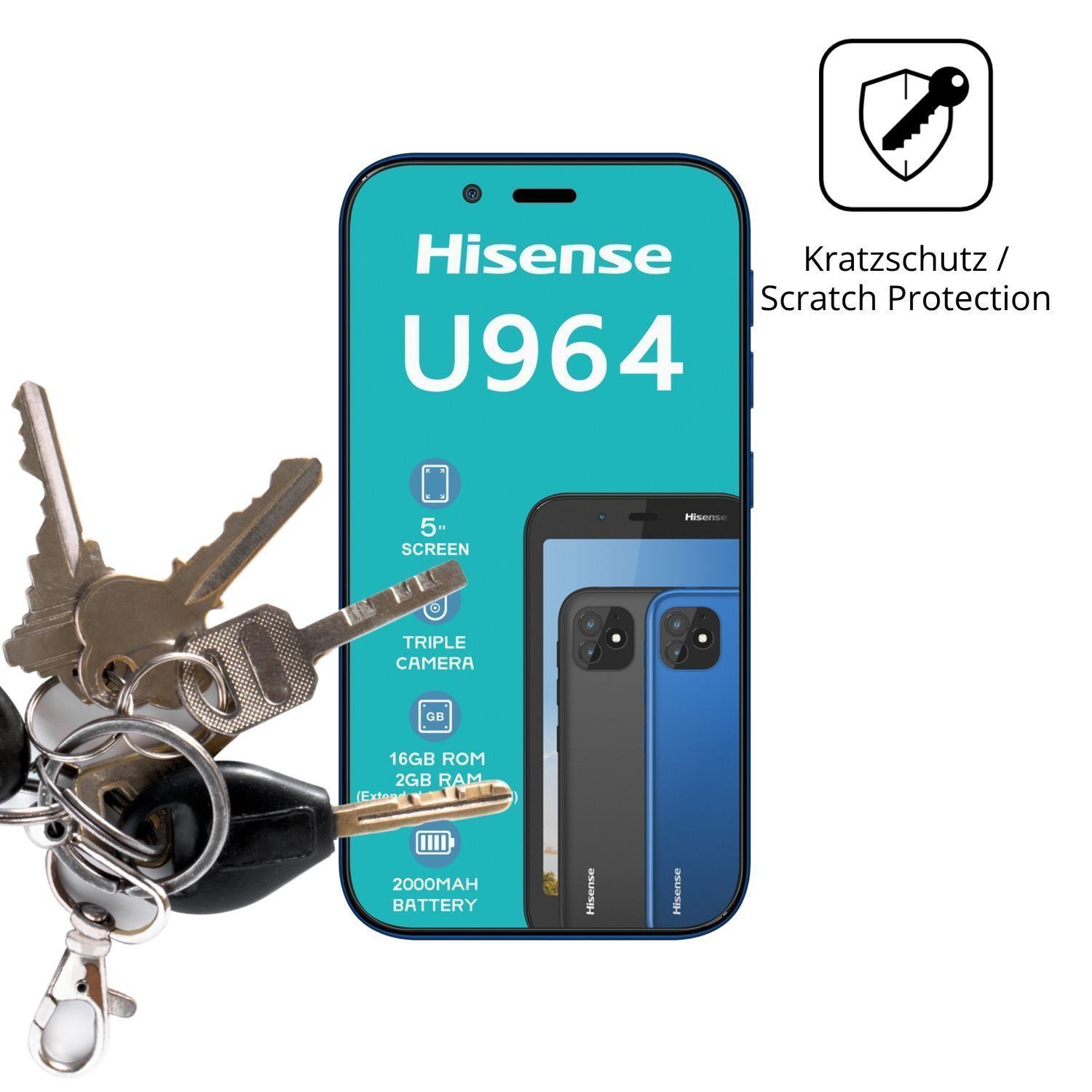4x Schutzfolie matt für Hisense U964 Display-Schut (4)