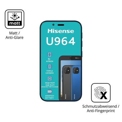 4x Schutzfolie matt für Hisense U964 Display-Schut (5)