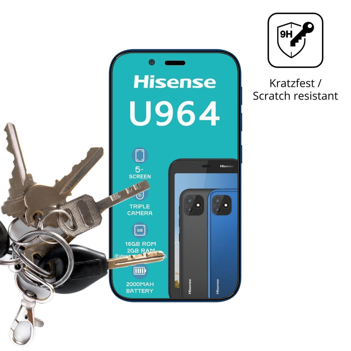 2x 9H Schutzfolie matt für Hisense U964 Panzerfoli (3)
