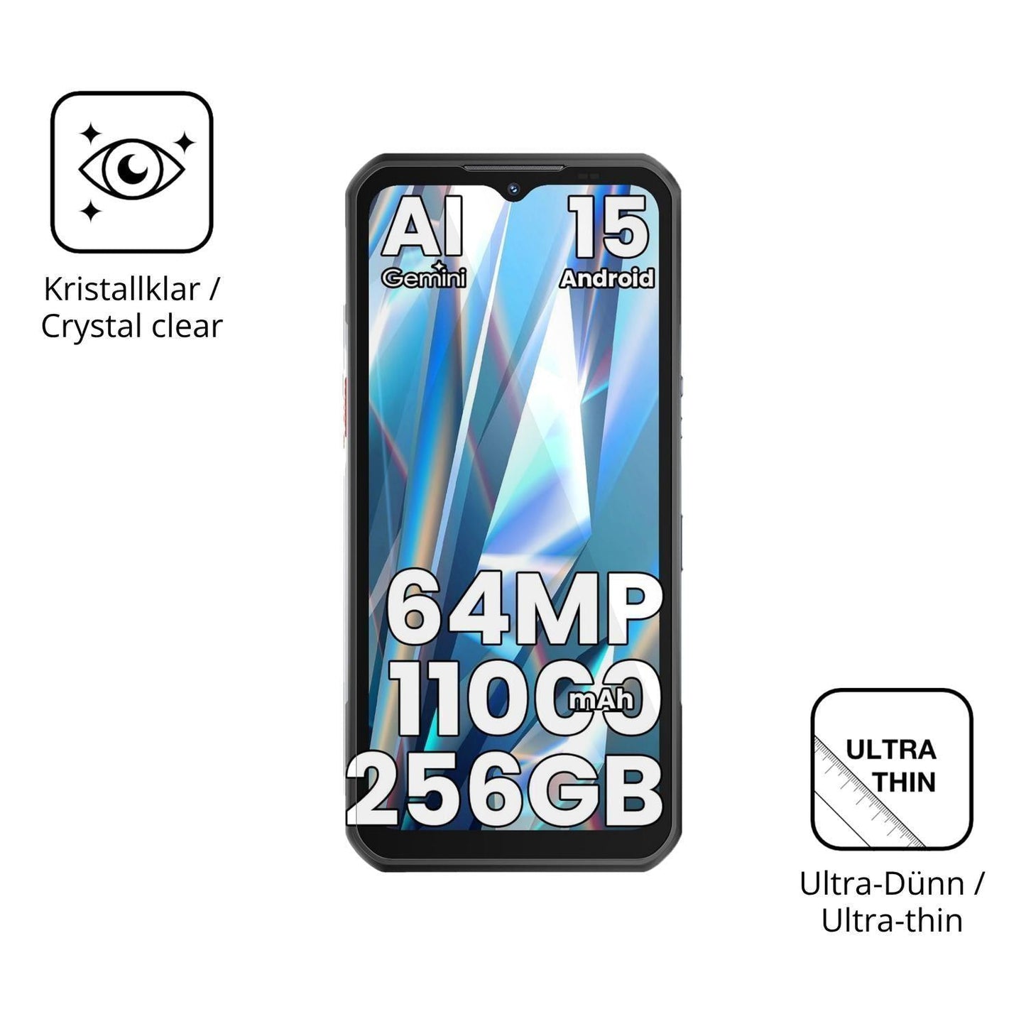 4x Schutzfolie klar für OUKITEL WP55S Display-Schu (5)