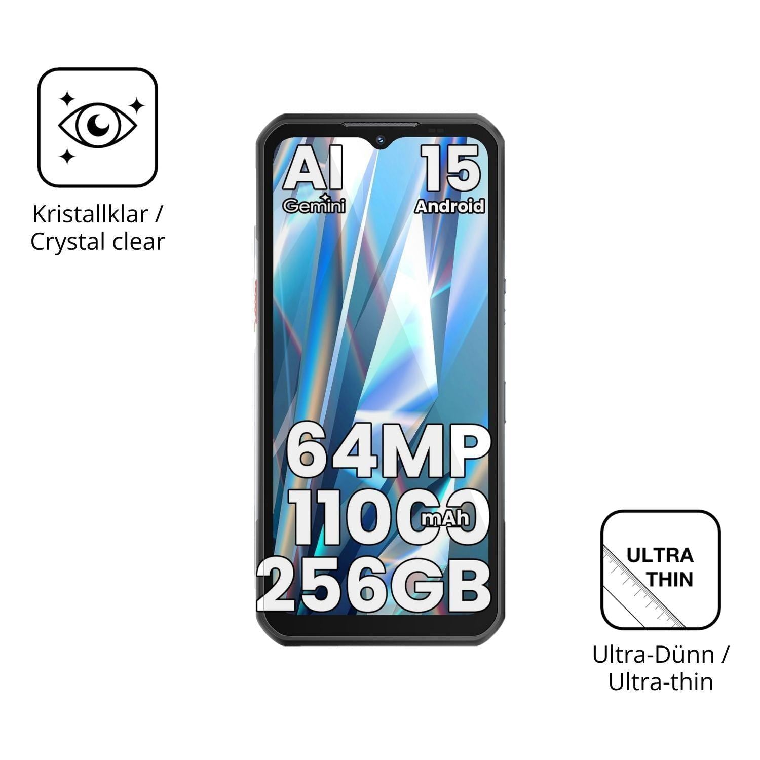 4x Schutzfolie klar für OUKITEL WP55S Display-Schu (5)