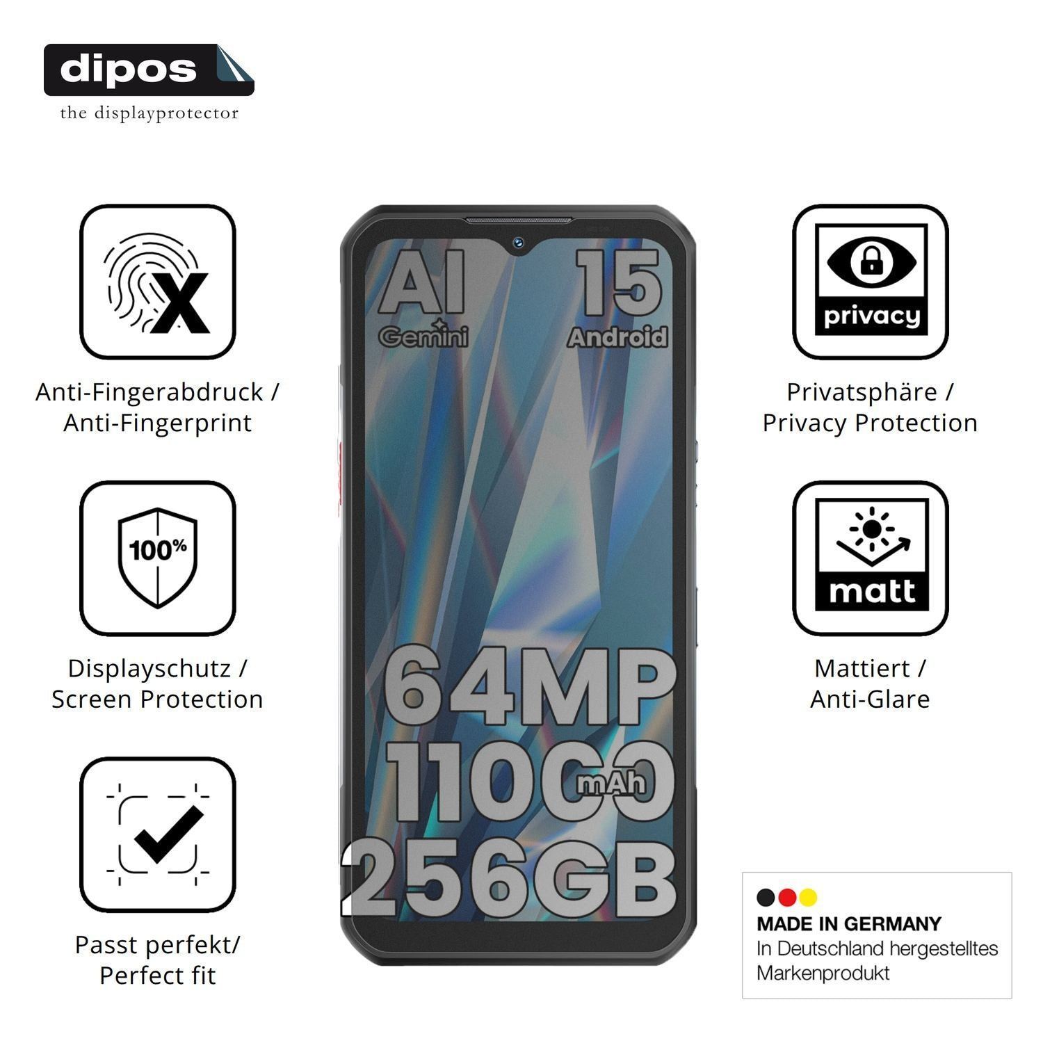 Blickschutzfolie für OUKITEL WP55S matt Schutzfoli (5)