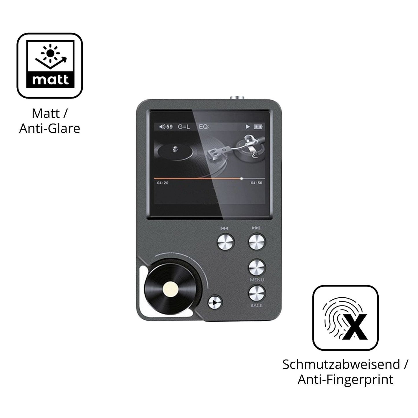 4x Schutzfolie matt für Ouitble Hi Res MP3-Player  (5)