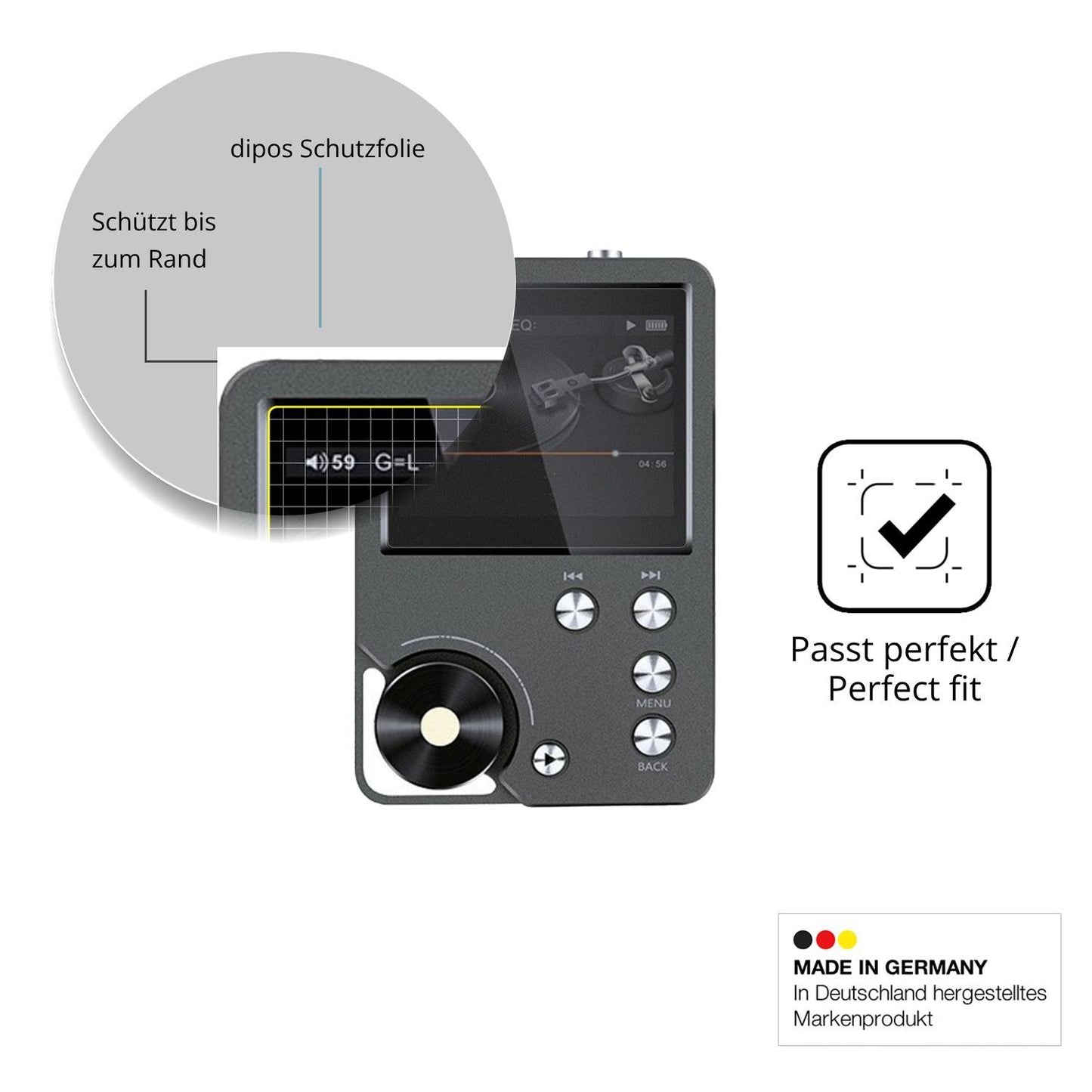 Blickschutzfolie für Ouitble Hi Res MP3-Player mat (4)